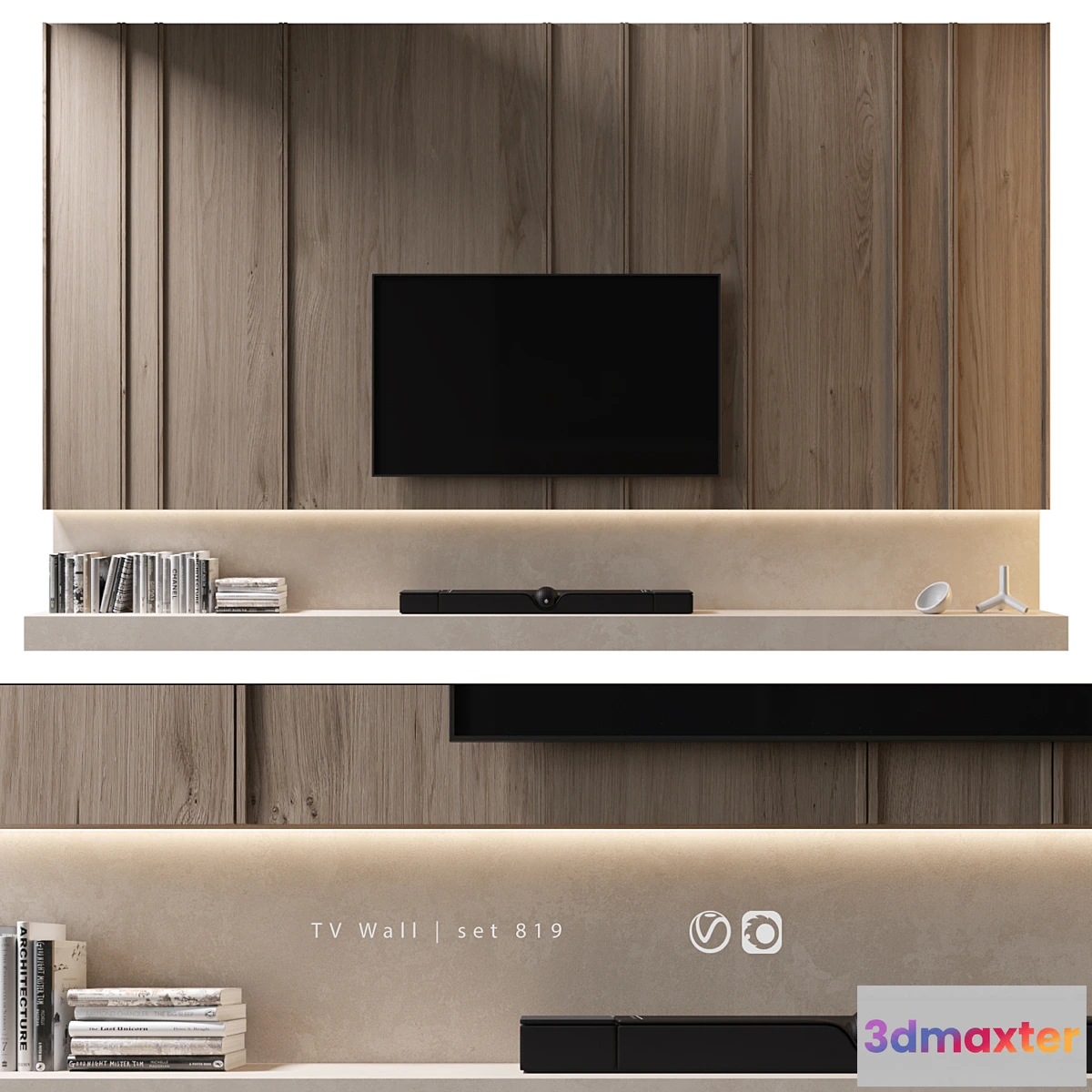 1455478 - TV Wall  set 819 3D Max