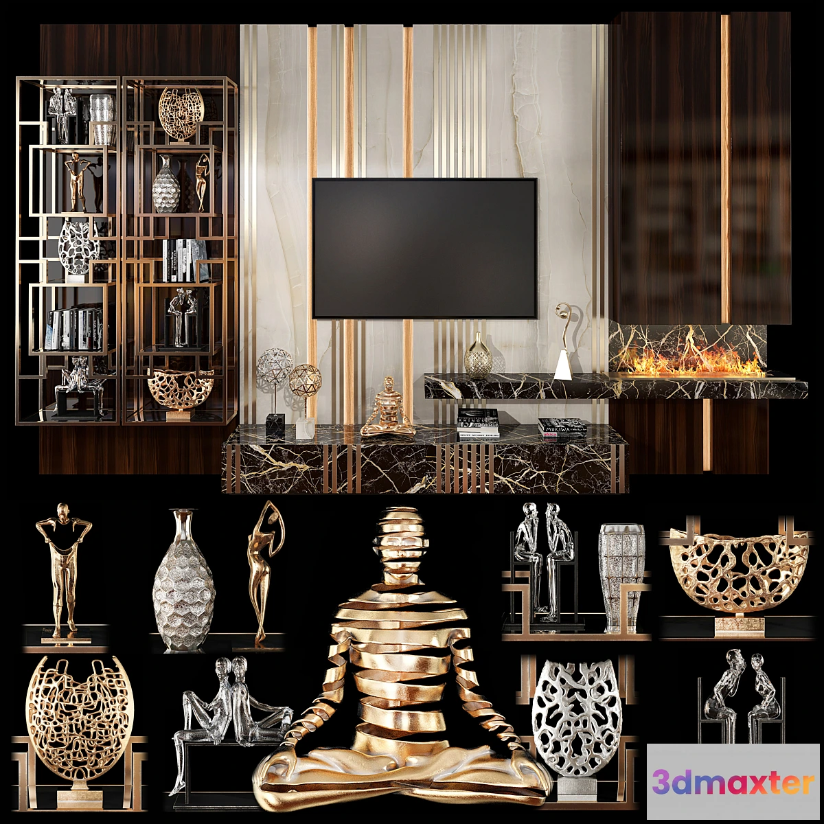 1461162 - TV Wall Units set 02 3D Max