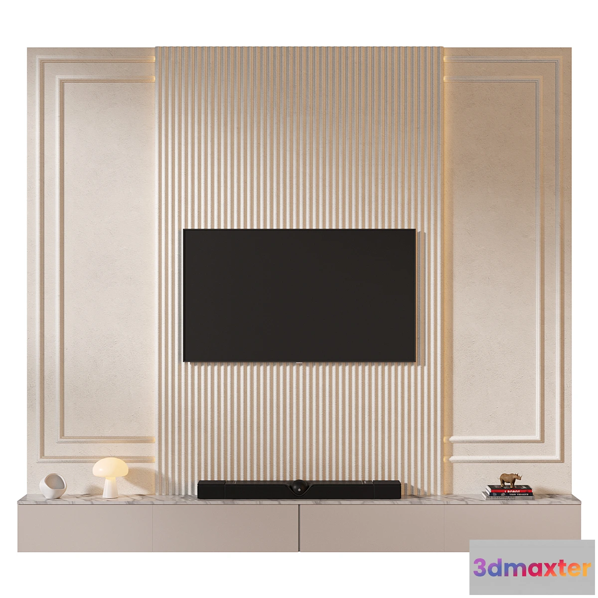 1462894 - TV wall set 03 3D Max