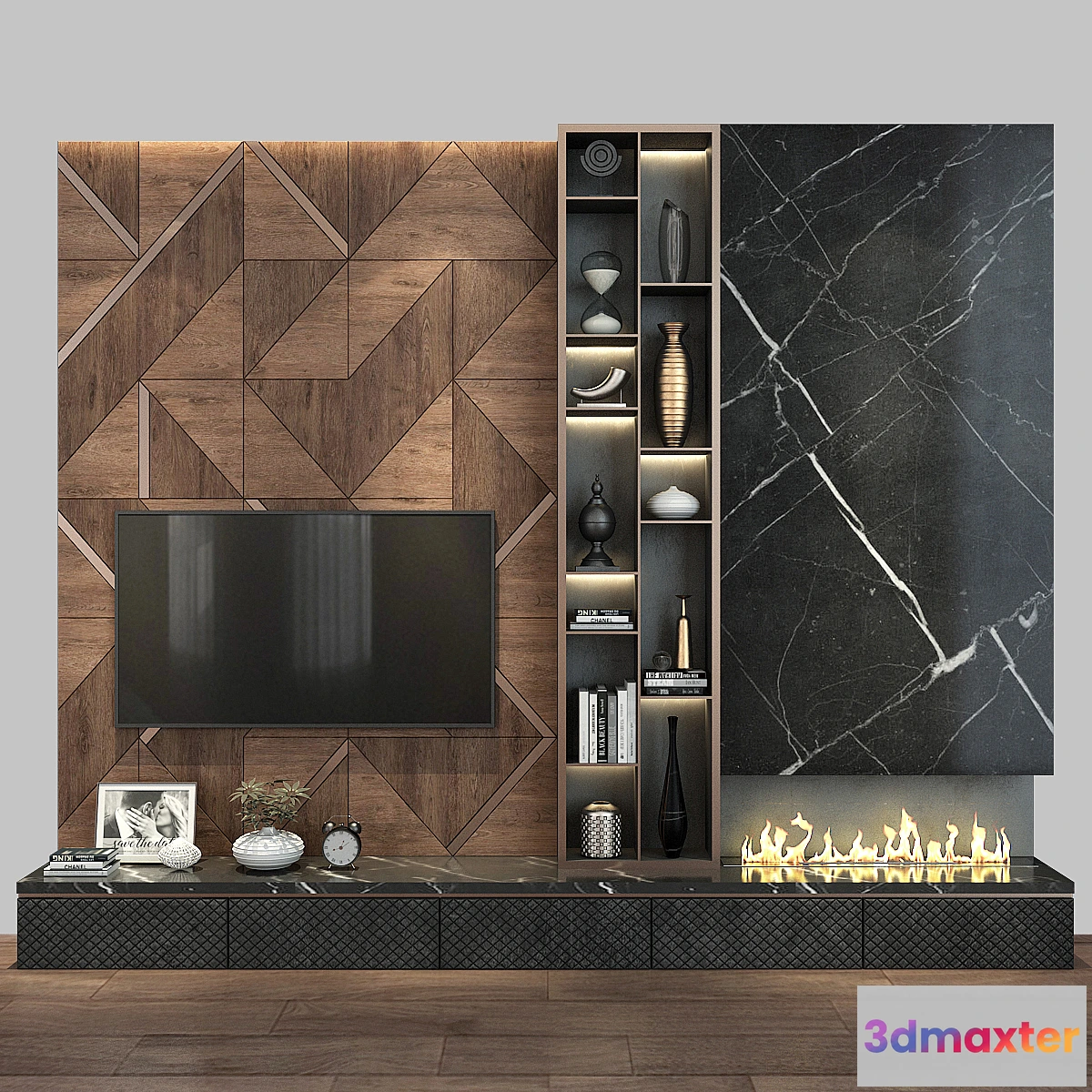 1471414 - TV Wall set 195 3D Max