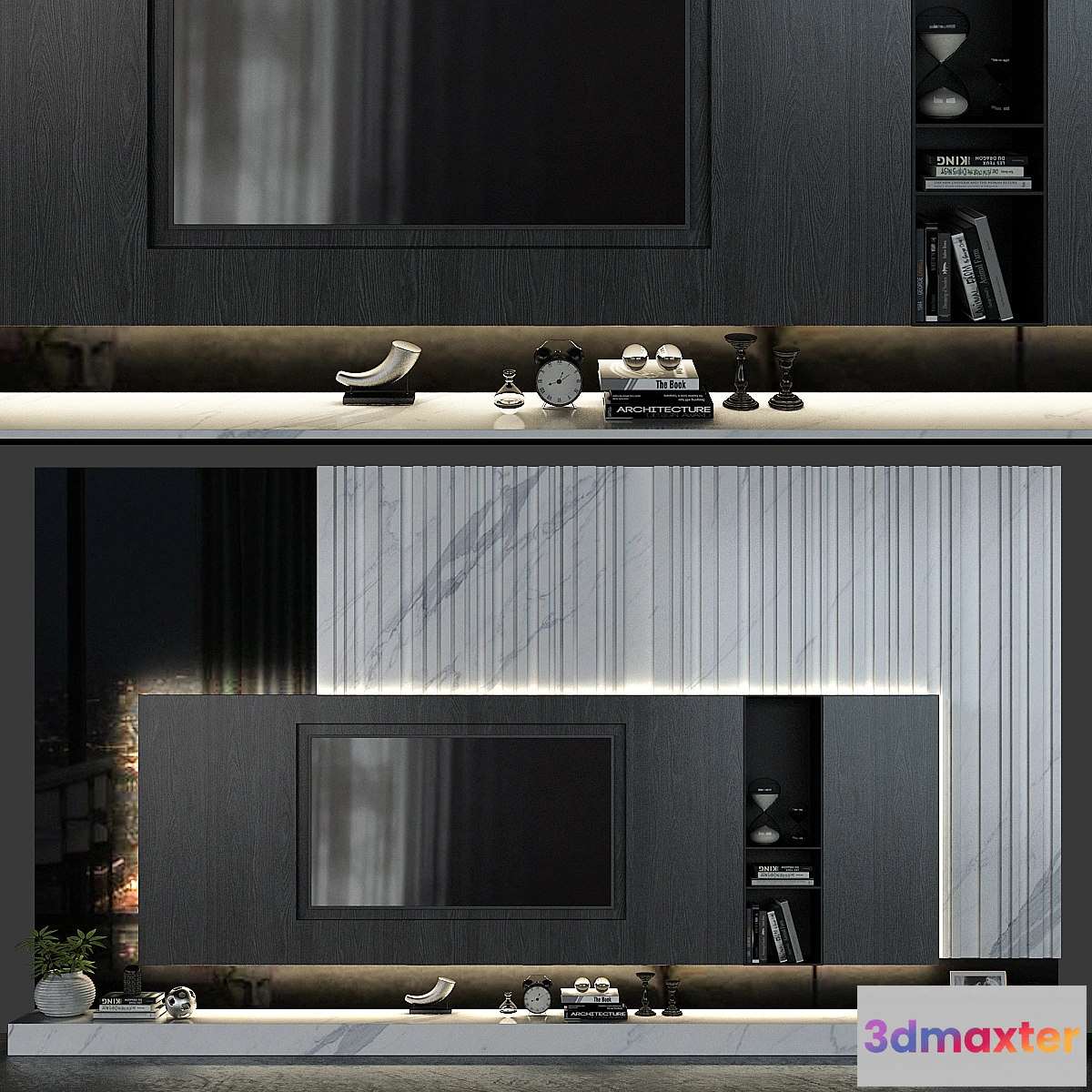 1474182 - TV wall set 63 3D Max