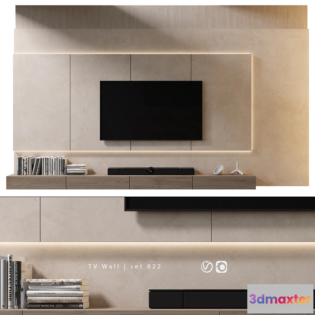 1474396 - TV Wall  set 822 3D Max