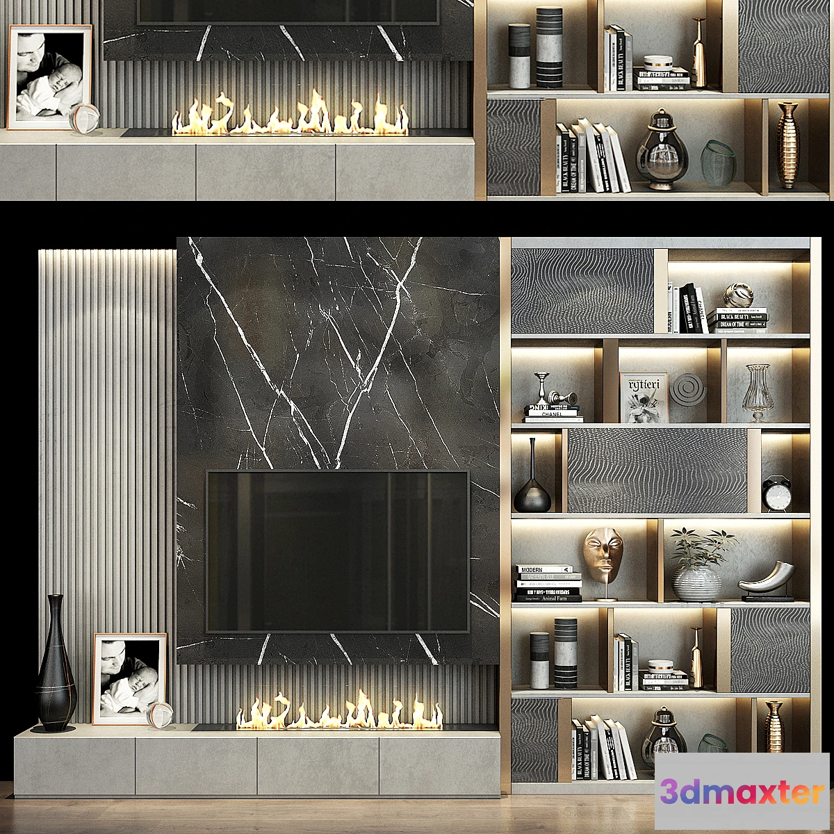 1475552 - TV Wall set 0178 3D Max