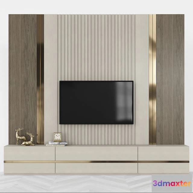 1538112 - Modern TV Wall set83 3D Max