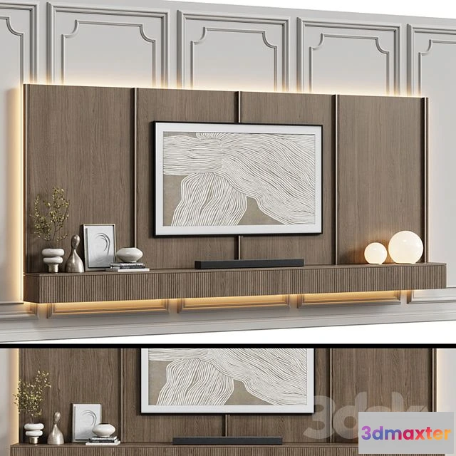 1543491 - TV Wall in Neoclassical Style with Decor 08 3D Max