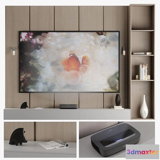 1552765 - TV Wall with Hisense Laser Projector 3D Max