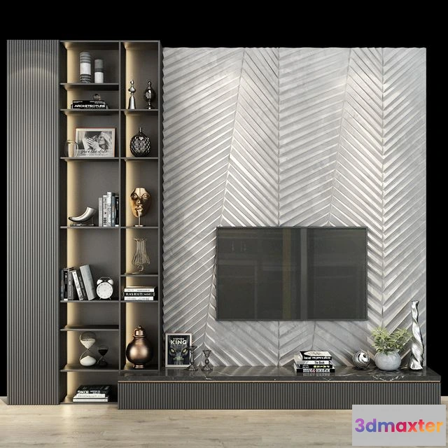 1554677 - TV Wall set 0174 3D Max