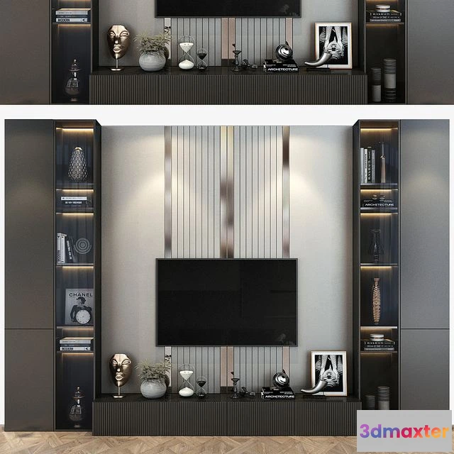1554679 - TV Wall set 0179 3D Max