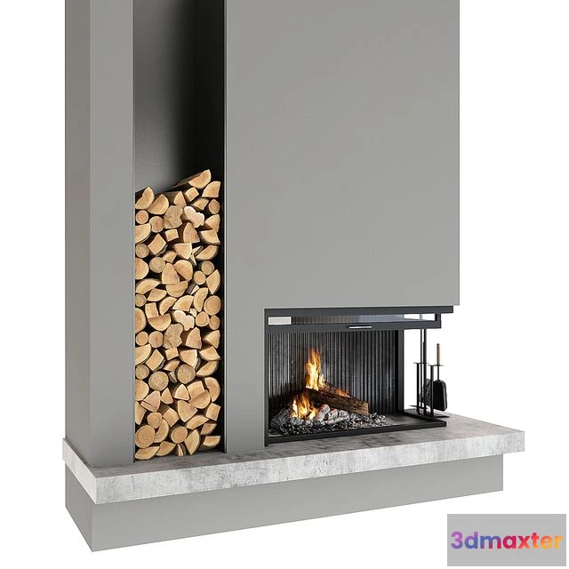 1562027 - Fireplace (grey) 3D Max