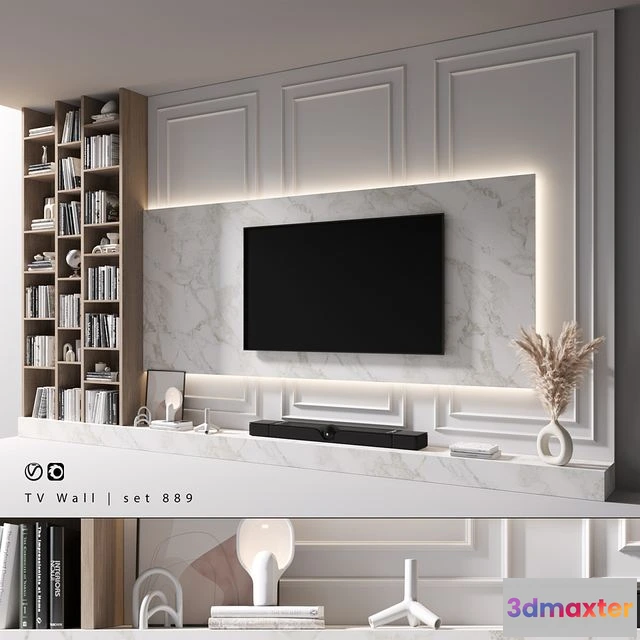 1564339 - TV Wall set 889 3D Max