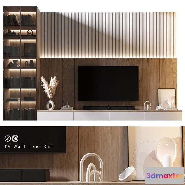 1564341 - TV Wall set 961 3D Max