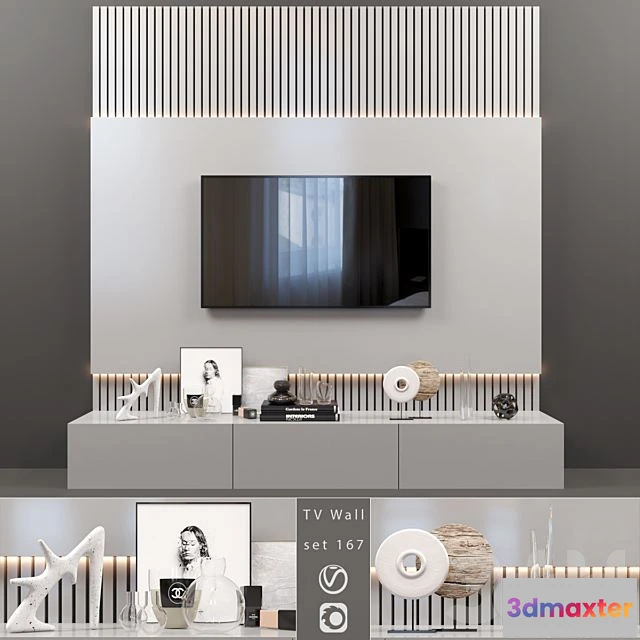 1568386 - TV Wall set 360 3D Max