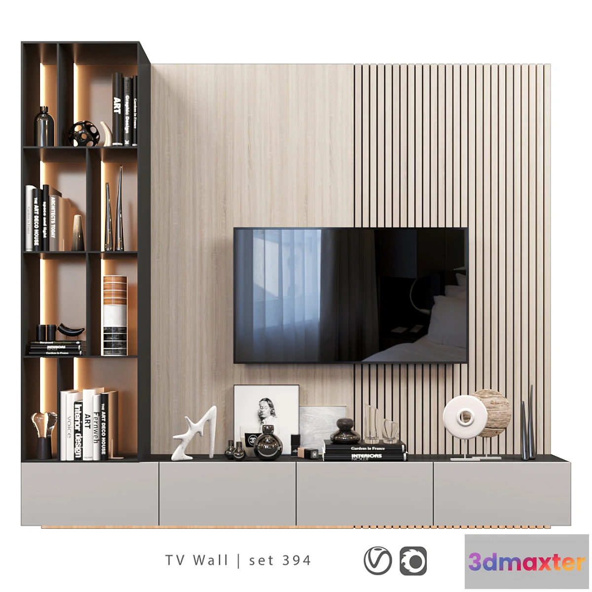 542517 - TV Wall  set 394  TV shelf