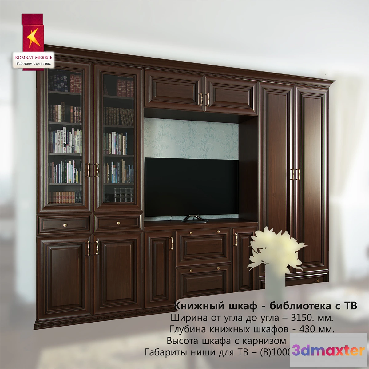 589754 - Combat  Bookcase - library with TV