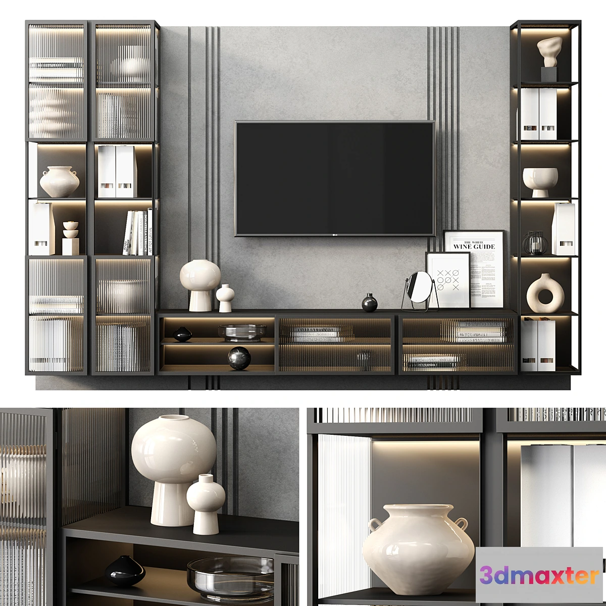 763939 - TV wall BLACK