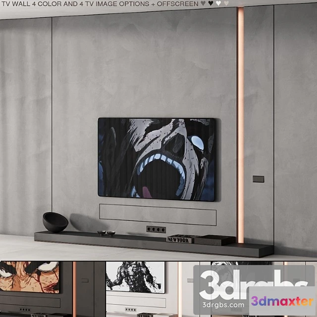 974770 - 226 Tv Wall Kit 08 Minimal Wall In 4 Color And Tv Options 00