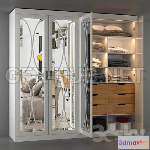 1094946 - Wardrobe with filling 3D Model - 228503
