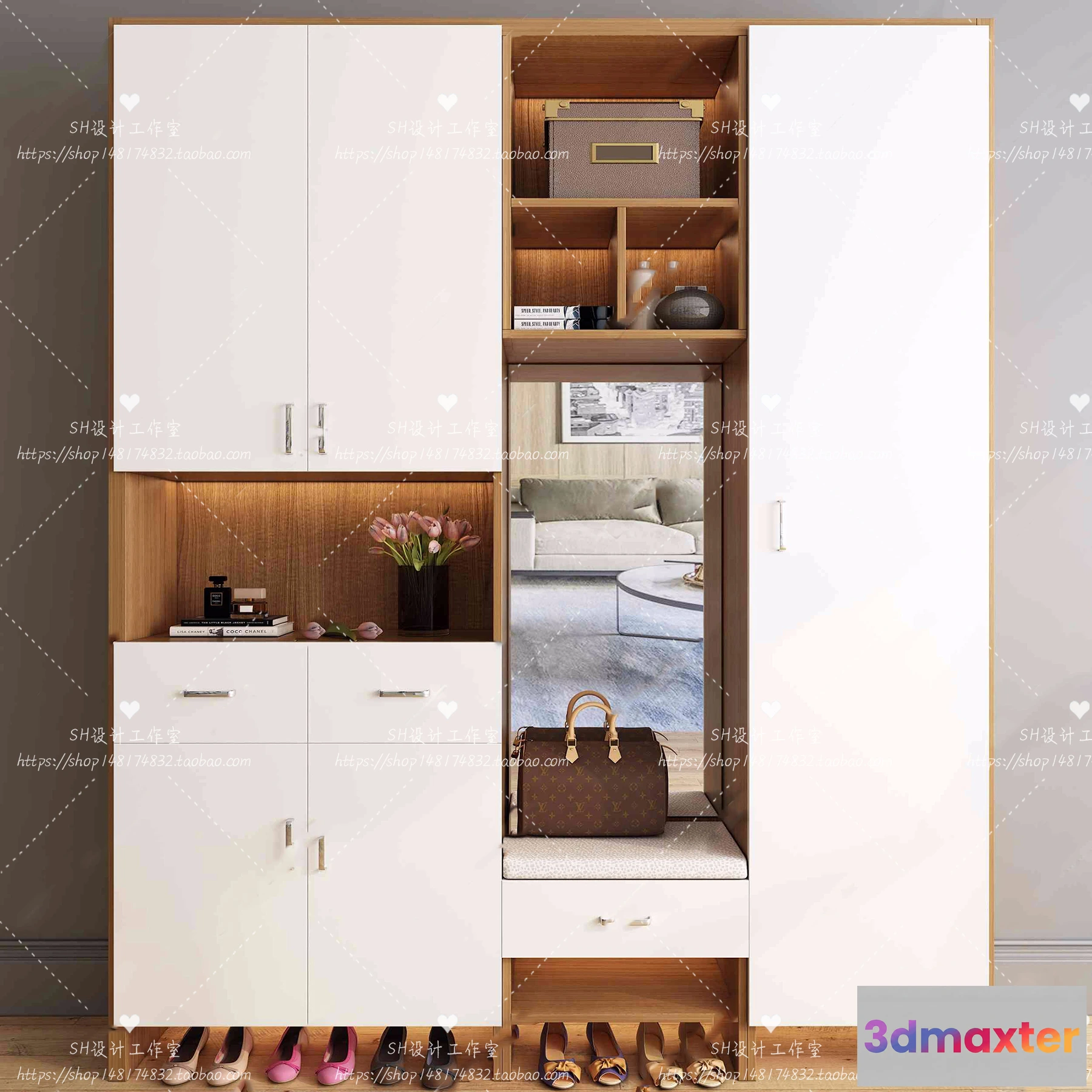 1136812 - Wardrobe Shoe - Clothes Cabinets - Wardropes - 3D Models - 0027