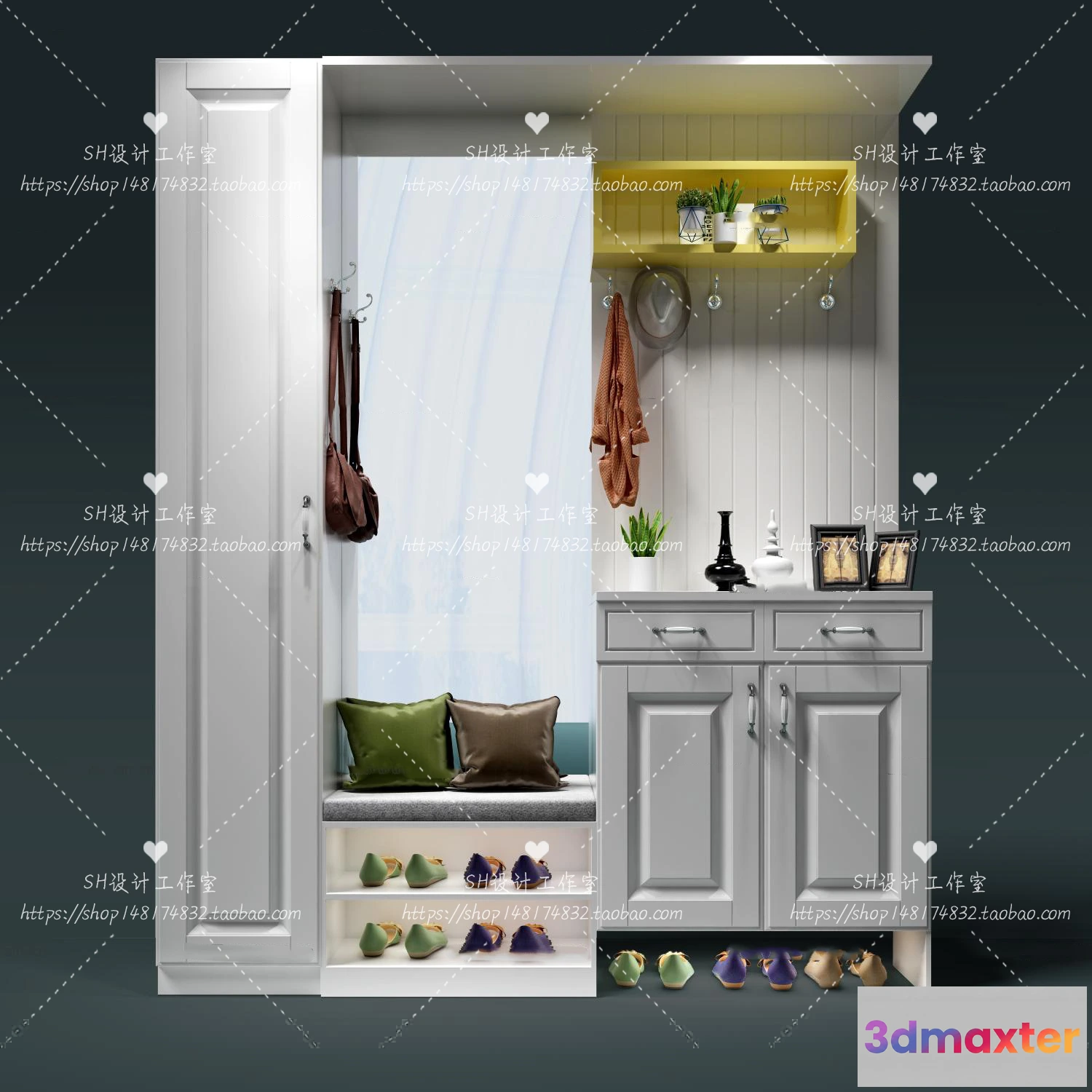 1136822 - Wardrobe Shoe - Clothes Cabinets - Wardropes - 3D Models - 0032