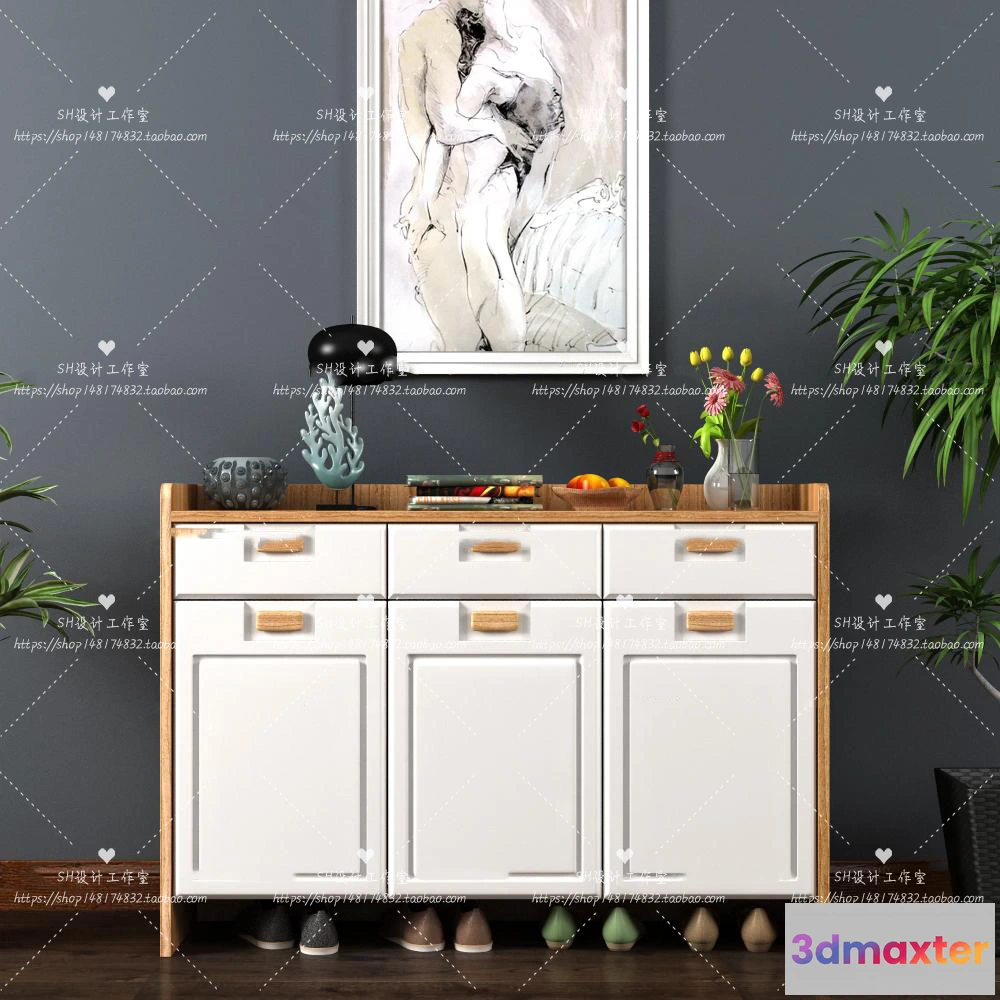 1136896 - Wardrobe Shoe - Clothes Cabinets - Wardropes - 3D Models - 0069