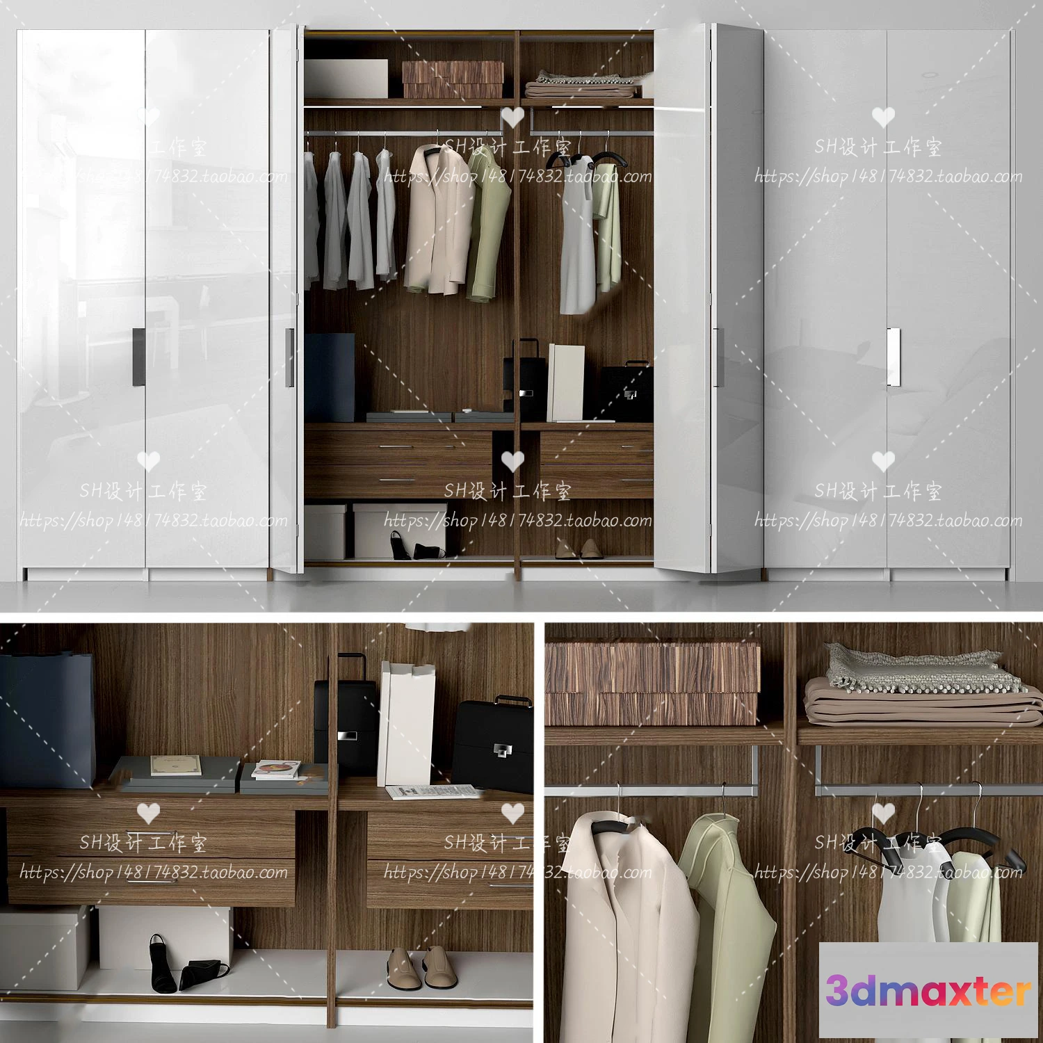 1137006 - Wardrobe Shoe - Clothes Cabinets - Wardropes - 3D Models - 0124