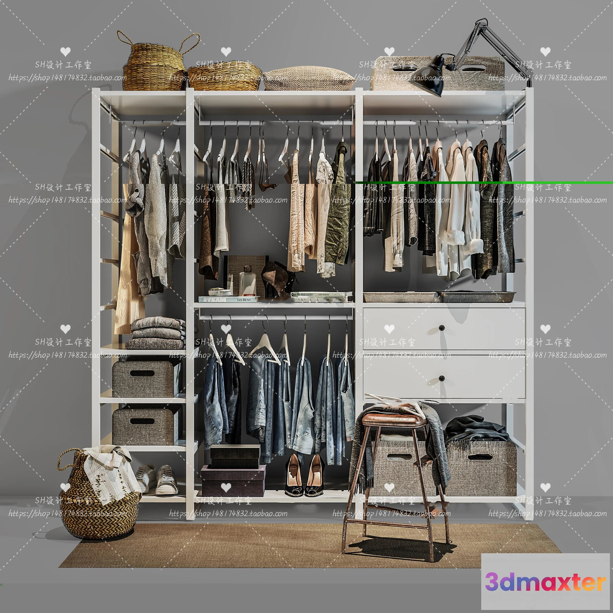 1137068 - Wardrobe Shoe - Clothes Cabinets - Wardropes - 3D Models - 0155