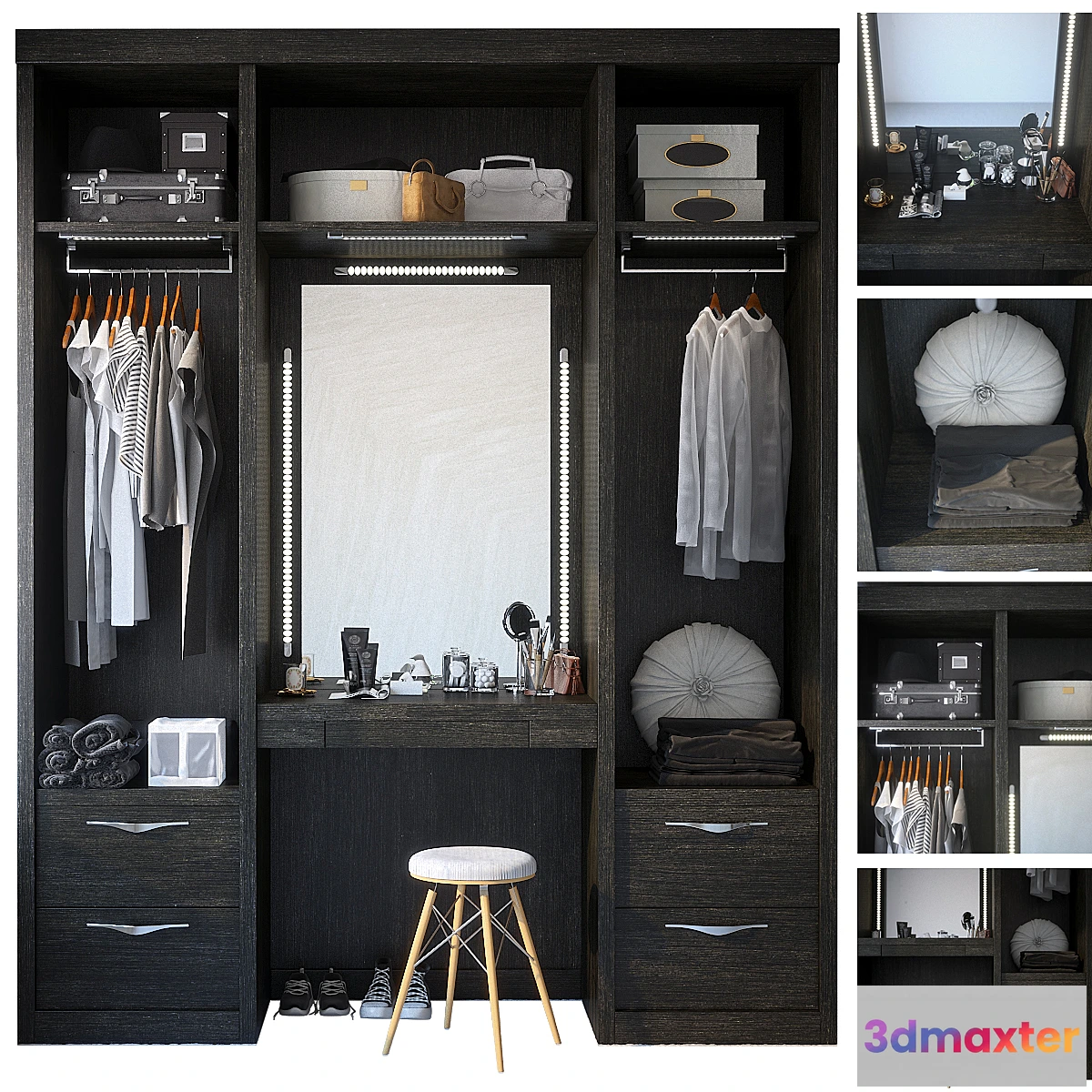 1299255 - Wardrobe with dressing table 3D Max