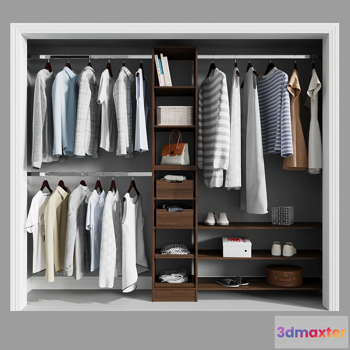 1319690 - Melamine Reach-In Closet Kit in Mocha - No.2 3D Max