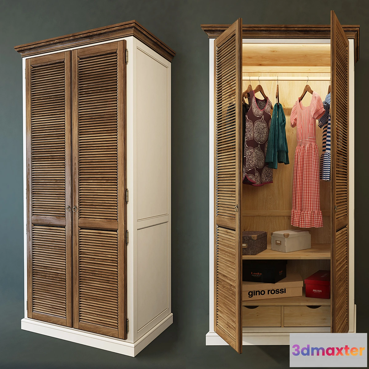 1321876 - Wardrobe 2-door Folk. Wellige 3D Max