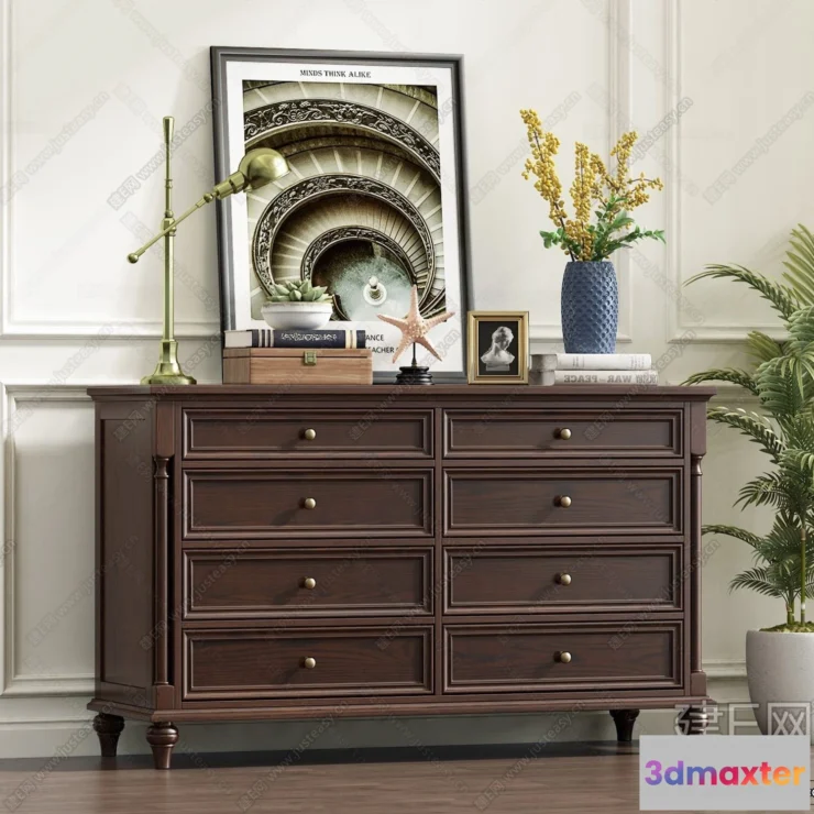 1359455 - Side Cabinet and Racks - 3D Models for Interior - 004 3D Max