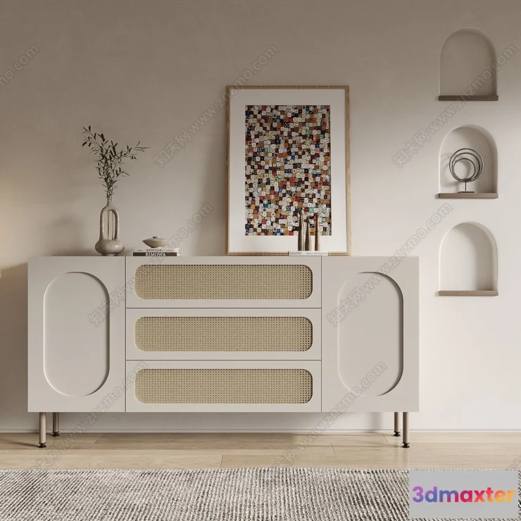 1359526 - Side Cabinet and Racks - 3D Models for Interior - 005 3D Max