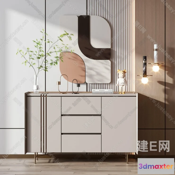 1360033 - Side Cabinet and Racks - 3D Models for Interior - 012 3D Max