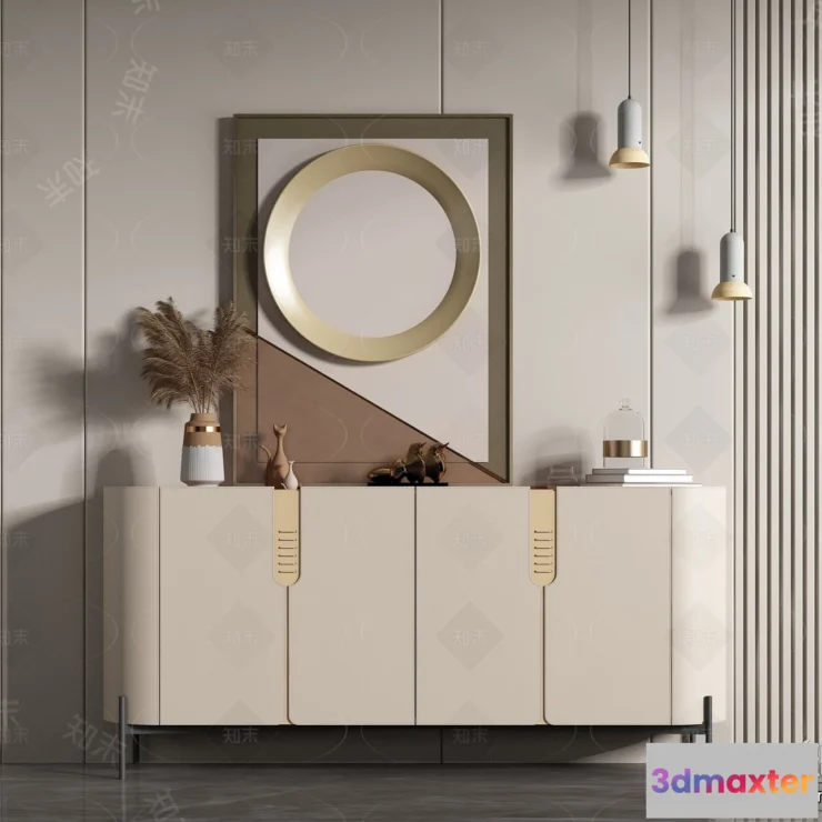 1360088 - Side Cabinet and Racks - 3D Models for Interior - 013 3D Max