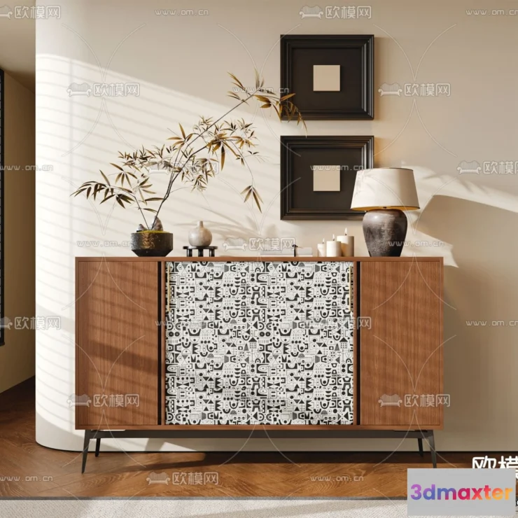 1360434 - Side Cabinet and Racks - 3D Models for Interior - 018 3D Max