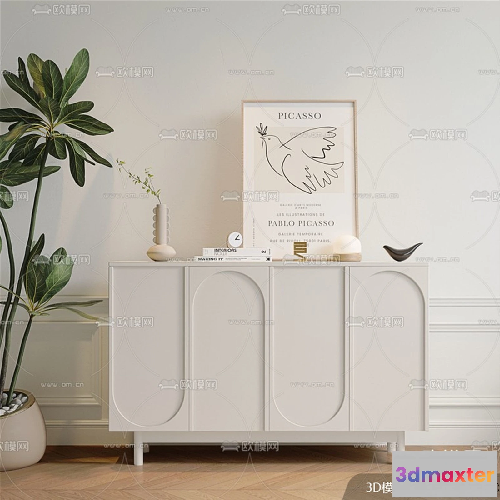 1360620 - Side Cabinet and Racks - 3D Models for Interior - 021 3D Max