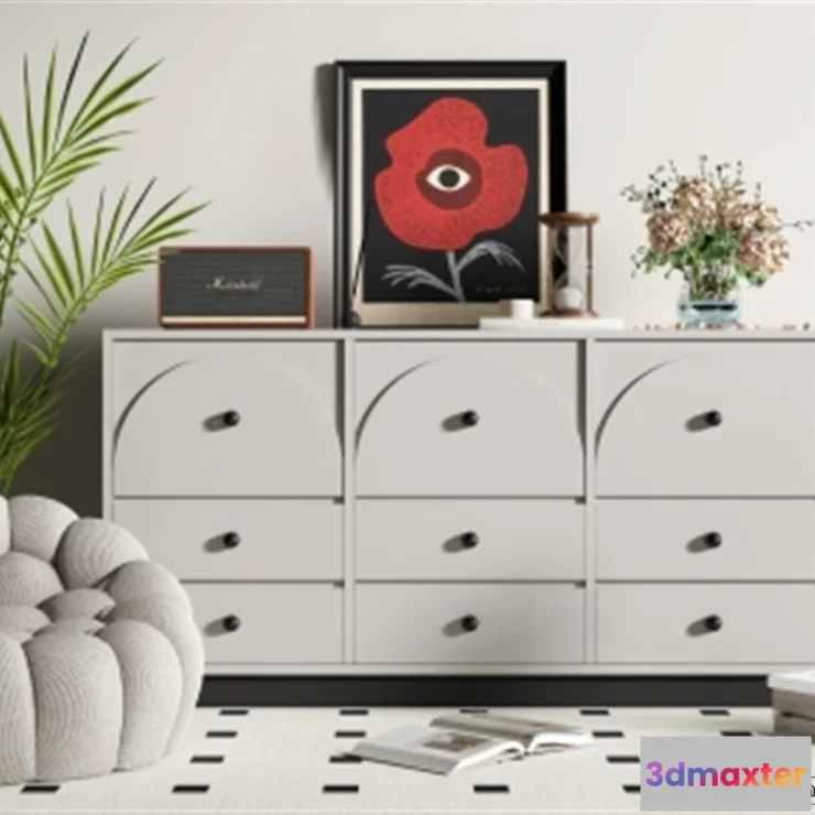 1360684 - Side Cabinet and Racks - 3D Models for Interior - 022 3D Max