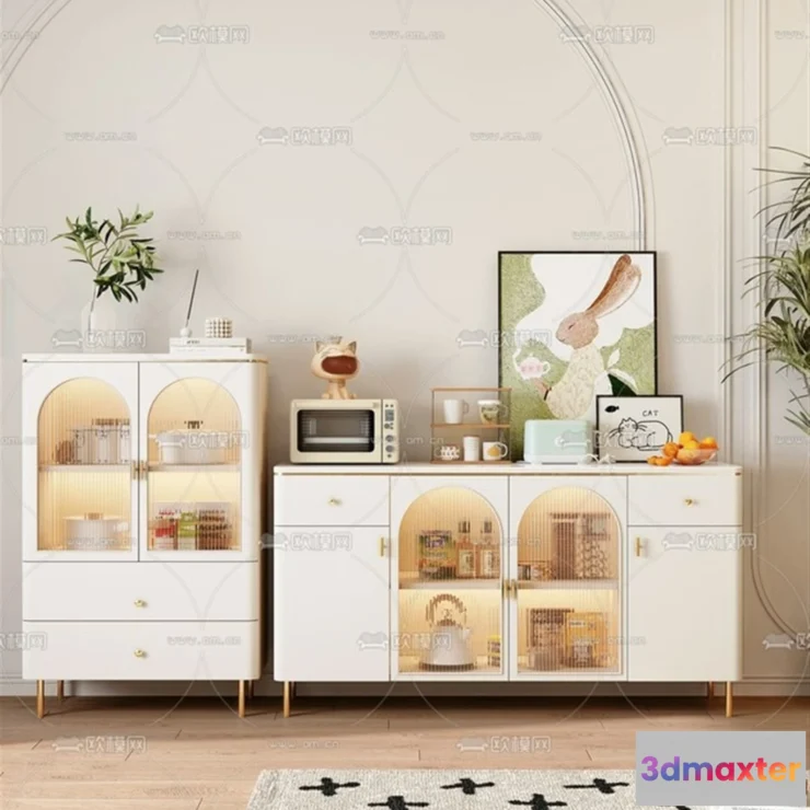 1361016 - Side Cabinet and Racks - 3D Models for Interior - 027 3D Max