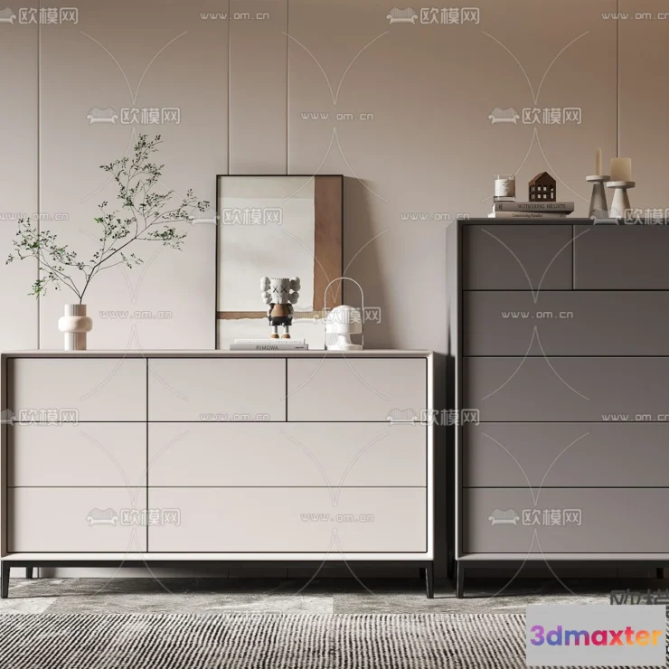 1361152 - Side Cabinet and Racks - 3D Models for Interior - 029 3D Max