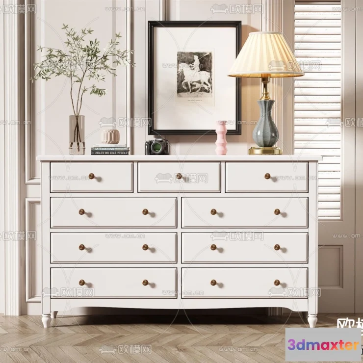 1361218 - Side Cabinet and Racks - 3D Models for Interior - 030 3D Max