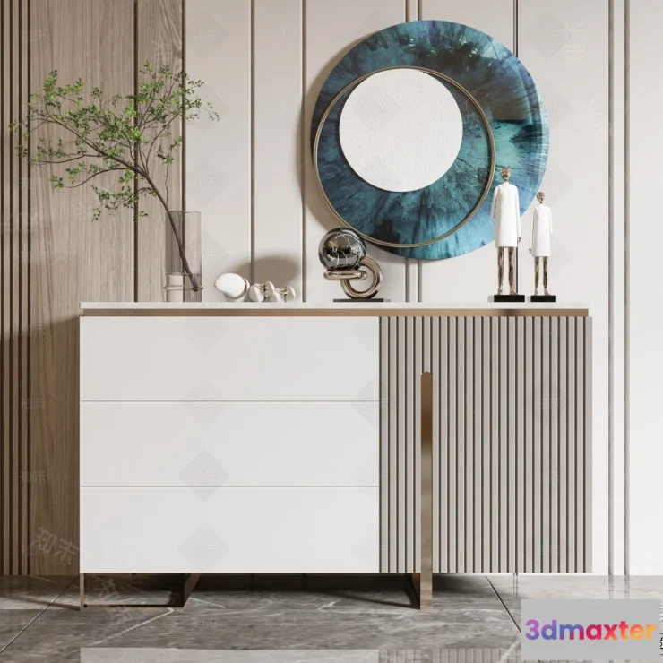 1361549 - Side Cabinet and Racks - 3D Models for Interior - 035 3D Max