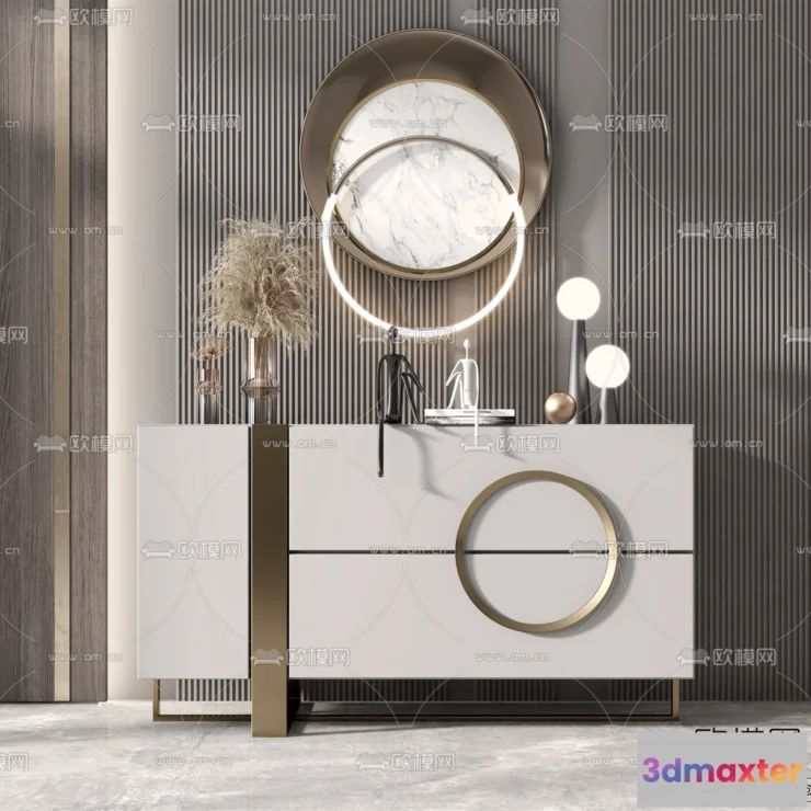 1361618 - Side Cabinet and Racks - 3D Models for Interior - 036 3D Max