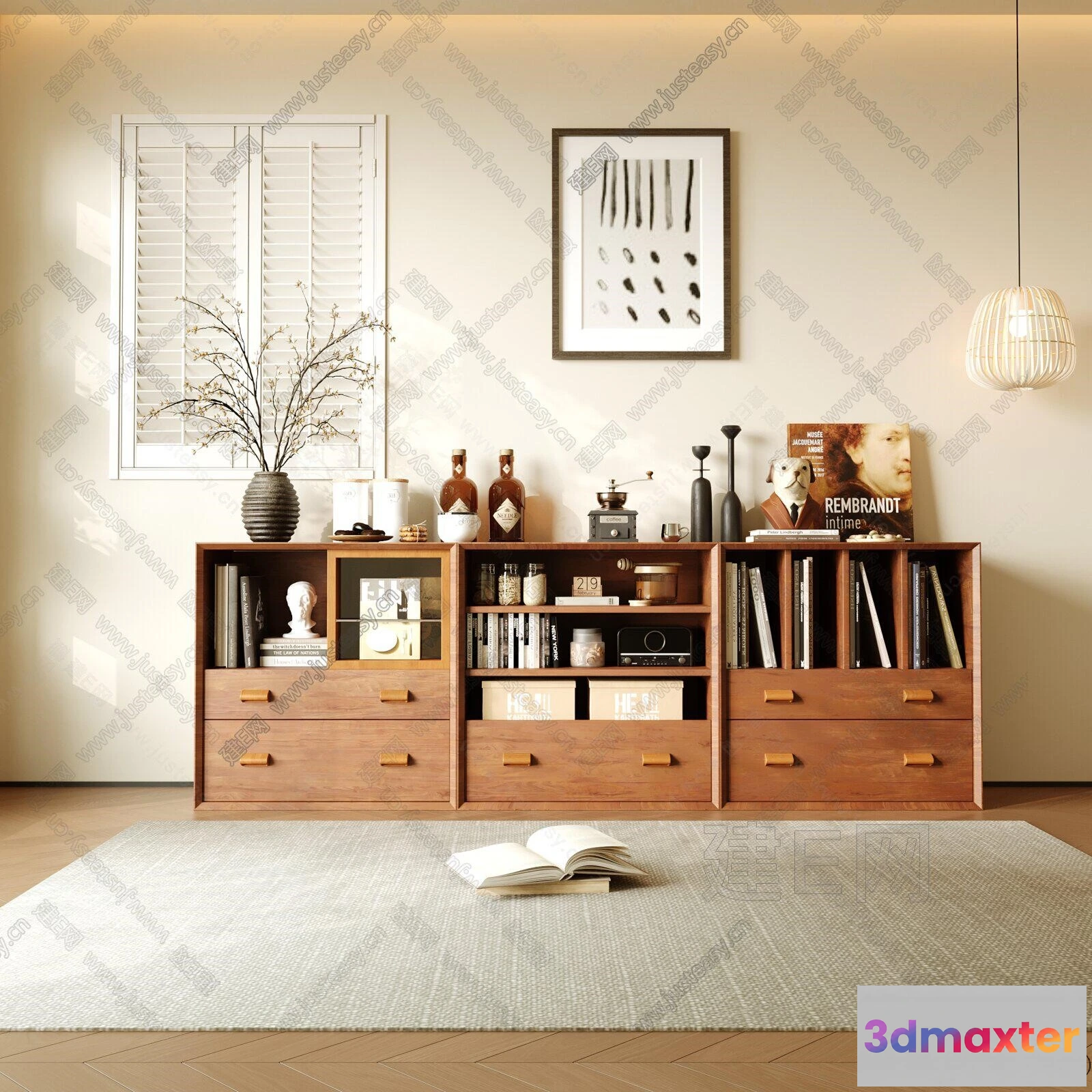 1361832 - Side Cabinet and Racks - 3D Models for Interior - 039 3D Max