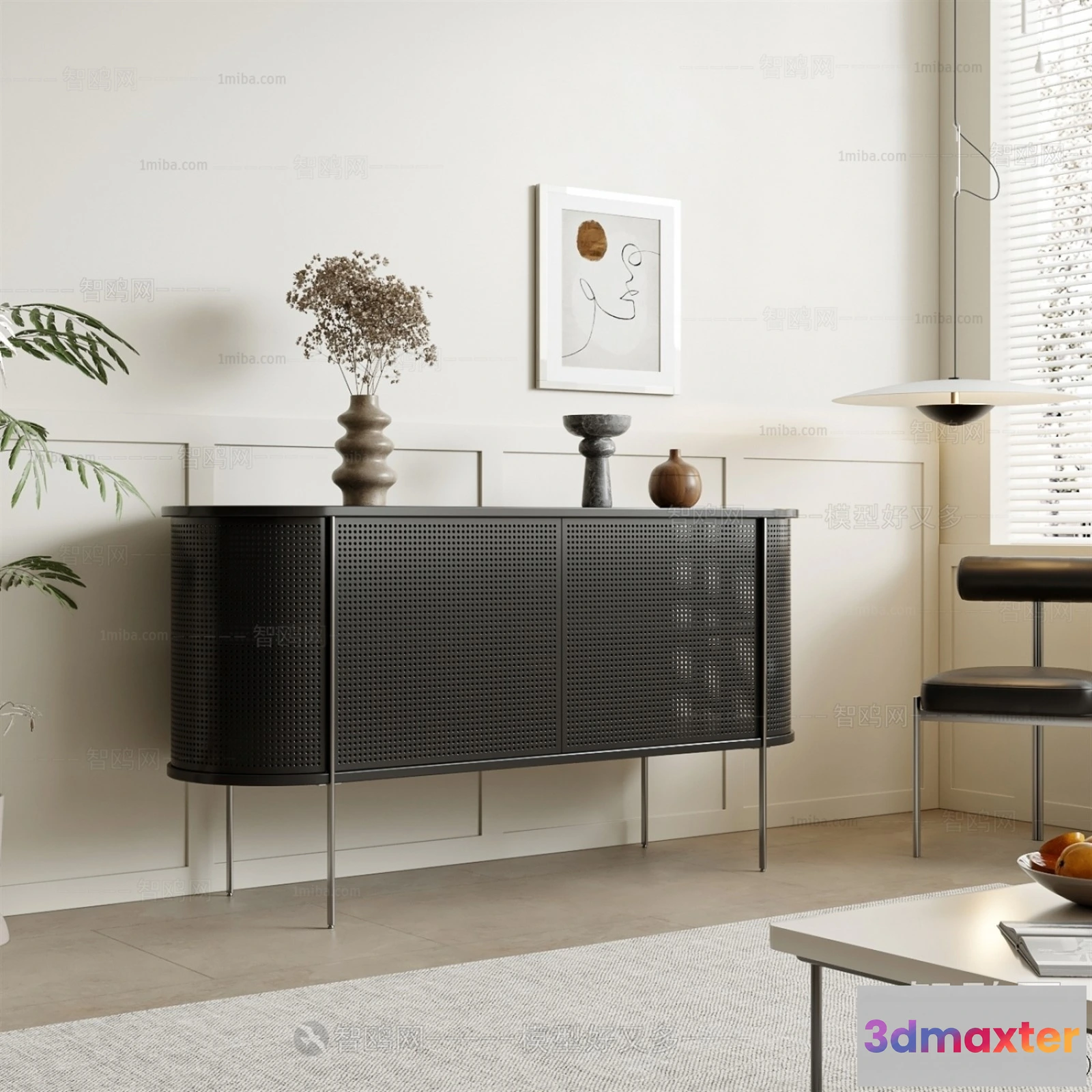 1362336 - Side Cabinet and Racks - 3D Models for Interior - 046 3D Max