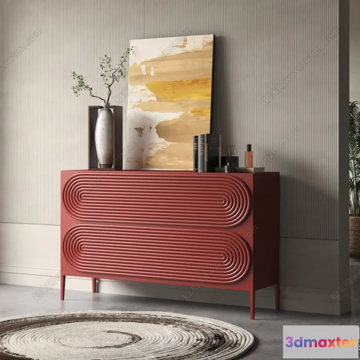 1362885 - Side Cabinet and Racks - 3D Models for Interior - 054 3D Max