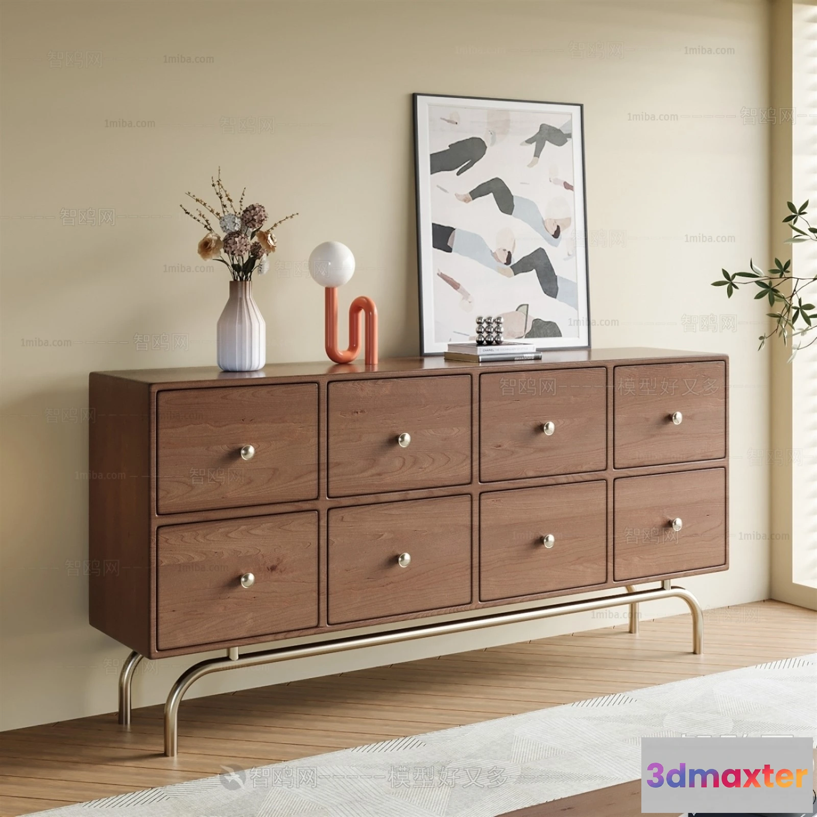 1362948 - Side Cabinet and Racks - 3D Models for Interior - 055 3D Max