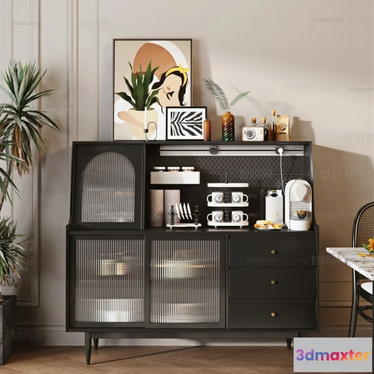 1363226 - Side Cabinet and Racks - 3D Models for Interior - 059 3D Max