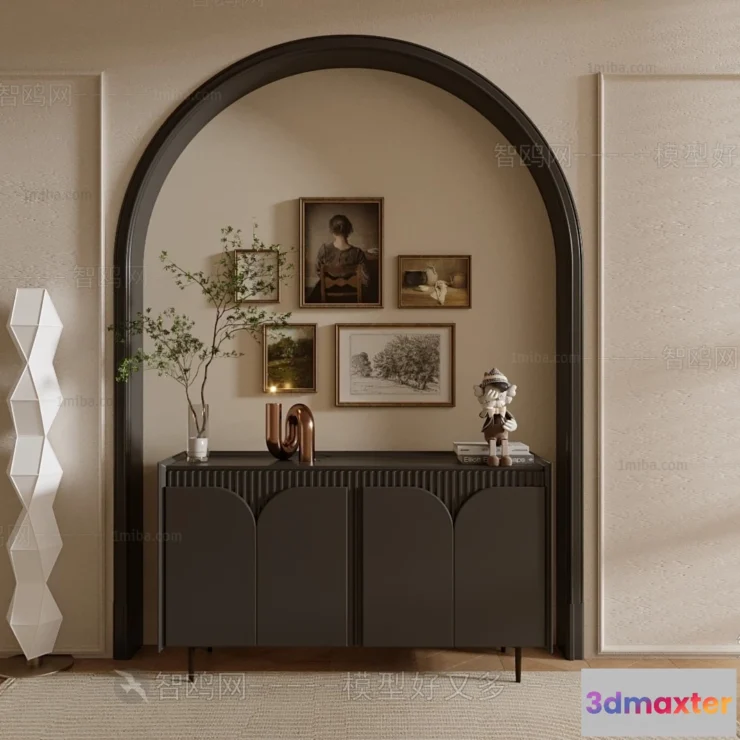 1363352 - Side Cabinet and Racks - 3D Models for Interior - 061 3D Max