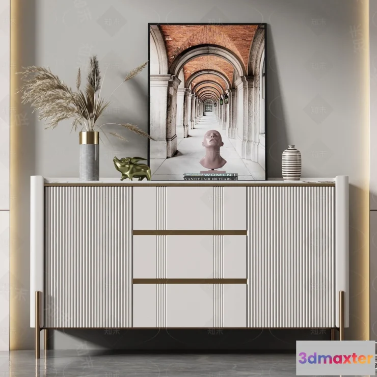 1363881 - Side Cabinet and Racks - 3D Models for Interior - 069 3D Max