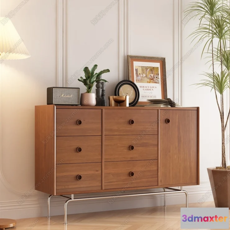 1364009 - Side Cabinet and Racks - 3D Models for Interior - 071 3D Max