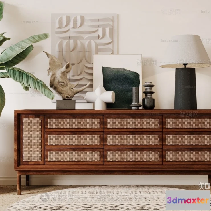 1364212 - Side Cabinet and Racks - 3D Models for Interior - 074 3D Max